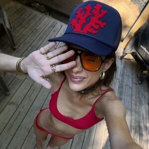 Little Bird Trucking Trucker Hat - Coral Navy